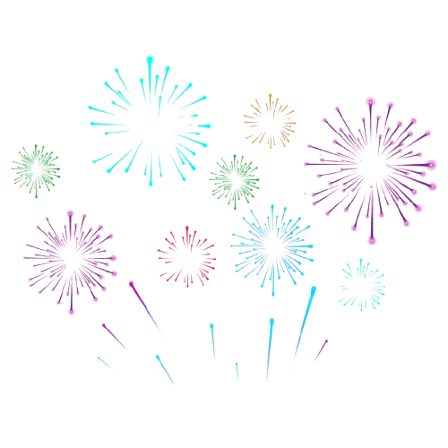 clip art of fireworks exploding in various different colors